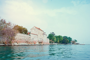 Kastel coast in Dalmatia,Croatia. Famous tourist destination. Old town near on the Adriatic...