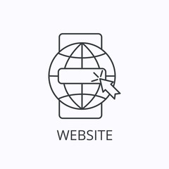 Website thin line icon. Vector outline illustration