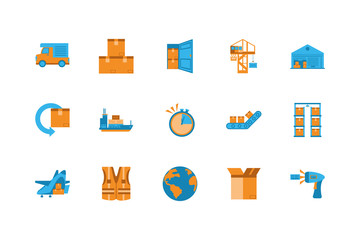 Isolated delivery icon set vector design