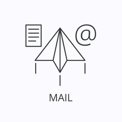 Mail thin line icon. Vector outline illustration