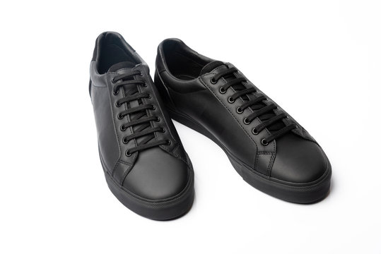 black shoes isolated on white background