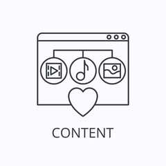 Digital content thin line icon. Vector outline illustration
