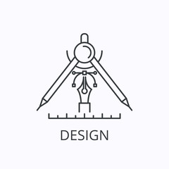 Graphic design thin line icon. Vector outline illustration