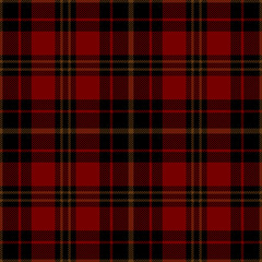 Red, black and brown tartan plaid. Stylish textile pattern.