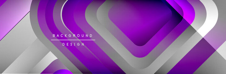 Round squares shapes composition geometric abstract background. Vector Illustration