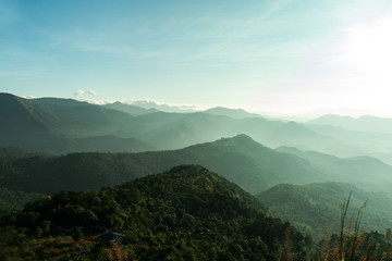 Beautiful Mountain valley with morning sunlight Kerala nature landscape image, famous Tourist spot in Kannur Kerala, 