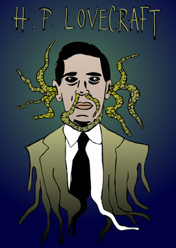 H.P. Lovecraft horror portrait