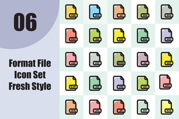 Format File Icon Set Fresh Style