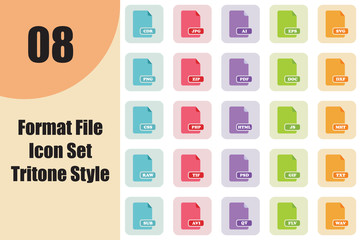 Format File Icon Set Tritone Style