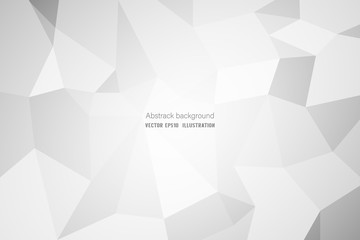 Abstract geometric white and gray polygon or lowpoly vector technology concept background.