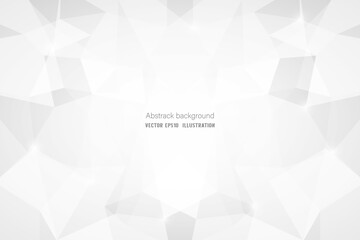 Fototapeta premium Abstract geometric white and gray polygon or lowpoly vector technology concept background.