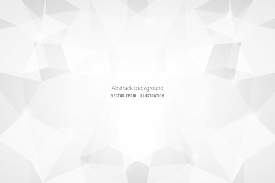 Abstract geometric white and gray polygon or lowpoly vector technology concept background.