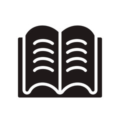 Book, open book icon in trendy glyph style design. Vector graphic illustration. Book icon for website design, logo, and ui. Vector file. EPS 10.