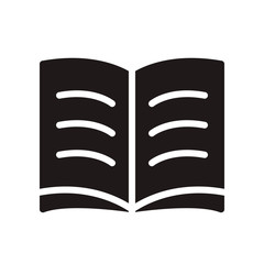 Book, open book icon in trendy glyph style design. Vector graphic illustration. Book icon for website design, logo, and ui. Vector file. EPS 10.