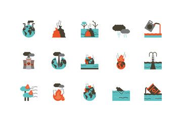 Isolated industrial and pollution icon set vector design