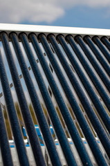 Fototapeta premium Closeup of vacuum tubes from solar water heating system.