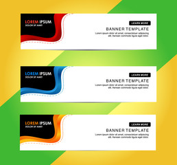 Creative Abstract Web banner design background or header Templates