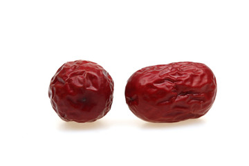 Red dates isolated on a white background