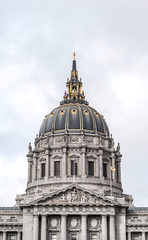 Fototapeta na wymiar The dome of San Francisco City Hall, USA