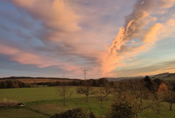 Fototapeta premium colorful sunset in central europe