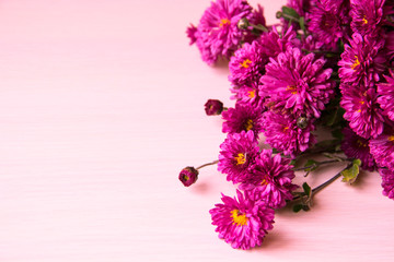 Valentines day background. Valentine day composition with flowers, space for text. Greeting card template. Concept of Happy Valentine day. Mothers day, 8 March card. Spring flowers on white background