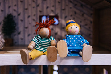 Two female dolls signifying youth and friendship