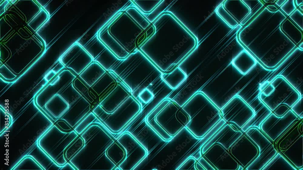 Aufkleber abstract glow squares and lines, computer generated. 3d rendering of web background