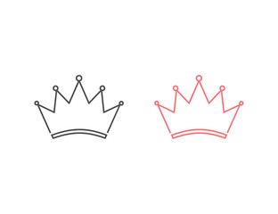 Crown Logo Template. Line icon set. Vector illustration Flat © arabel0305
