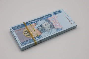 MANDALAY/MYANMAR - 07th January, 2020 : Myanmar Kyats Banknote, Money, Kyat Currency in Myanmar.