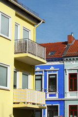 Bunte alte und moderne Wohngebäude, Bremen