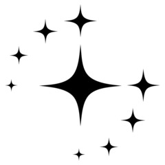 Shine icon, Clean star icon. White icon on blue background.