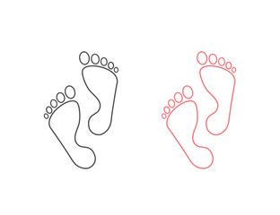 Foot step icon. Vector illustration in flat style