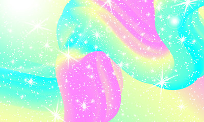 Unicorn. Fairy background. Mermaid rainbow. Vector