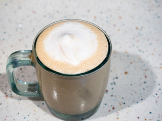 Cappuccino or latte with frothy foam