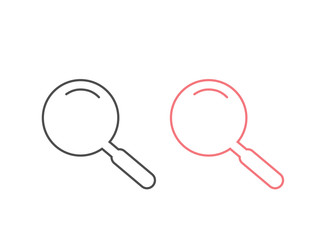 Search Magnifying glass line icon set symbol. Vector