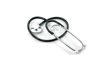 Stethoscope curved into the shape of a heart