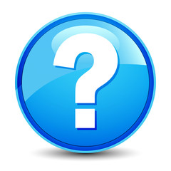 Question Mark Icon Blue Shiny Round Button