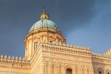 Fototapeta na wymiar Palermo Cathedral, main dome, Palermo, Sicily, Italy