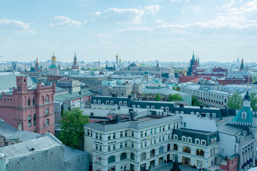 panorama of Moscow city view of the center of Moscow Kremlin and the Historical Museum