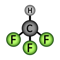 Fluoroform gas molecule icon.