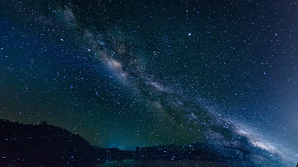 Milky way galaxy with stars and space in the universe background at thailand