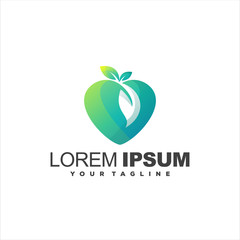 awesome fruit plant logo design