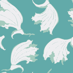 Hand drawn seamless vector floral pattern with exotic bold flowers of tulip tree.