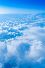 View from out of an airplane window at high altitude