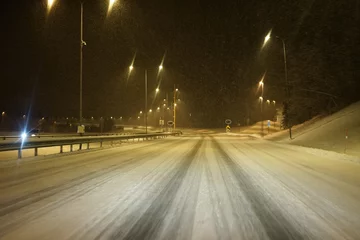 Foto op Plexiglas Highway covered with snow. © oleksandr