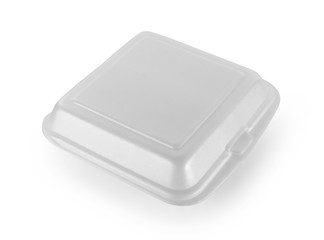 Foam box isolated on white background