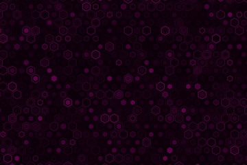Abstract color geometric background consisting of hexagonal figures. Color dodge effect and screen effect.