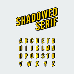 shadowed serif font
