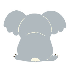 座っている後ろ姿のコアラ。哀愁のある後ろ姿。