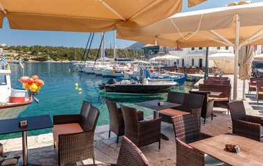  Wonderful Sunny seascape. Fiskardo village and harbor on Kefalonia Ionian island, Greece. popular...